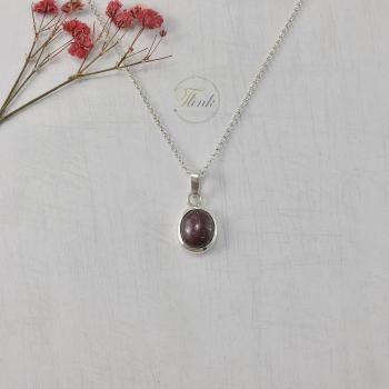 DÂY CHUYỀN BẠC KẾT HỢP ĐÁ RUBY SAO TN