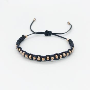 VÒNG MACRAME - HẠT BẠC XI VÀNG HỒNG 21