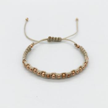 VÒNG MACRAME - HẠT BẠC XI VÀNG HỒNG 22