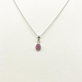 DÂY CHUYỀN BẠC - ĐÁ RUBY OVAL TN