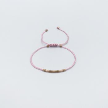 VÒNG MACRAME - ỐNG BẠC XI VÀNG HỒNG 02